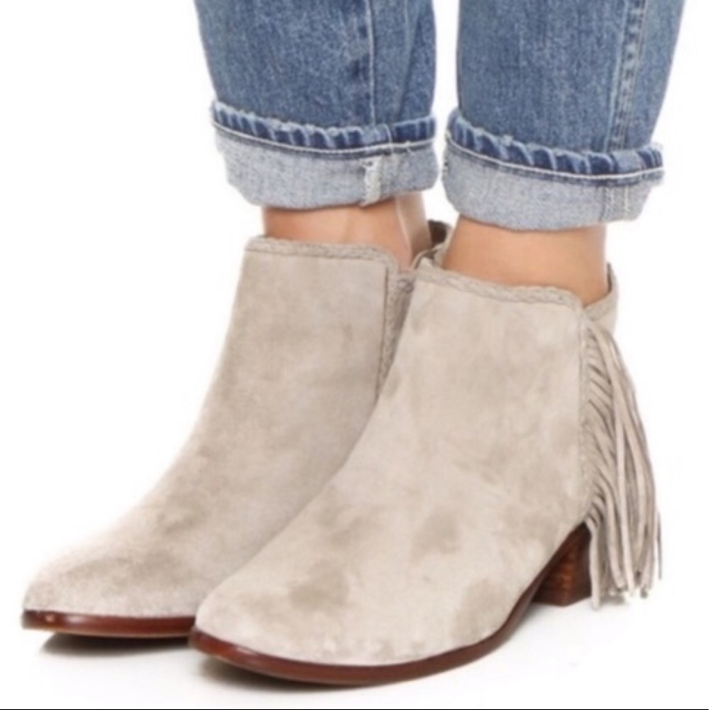Sam Edelman Paige Putty Suede Ankle Bootie Size 8